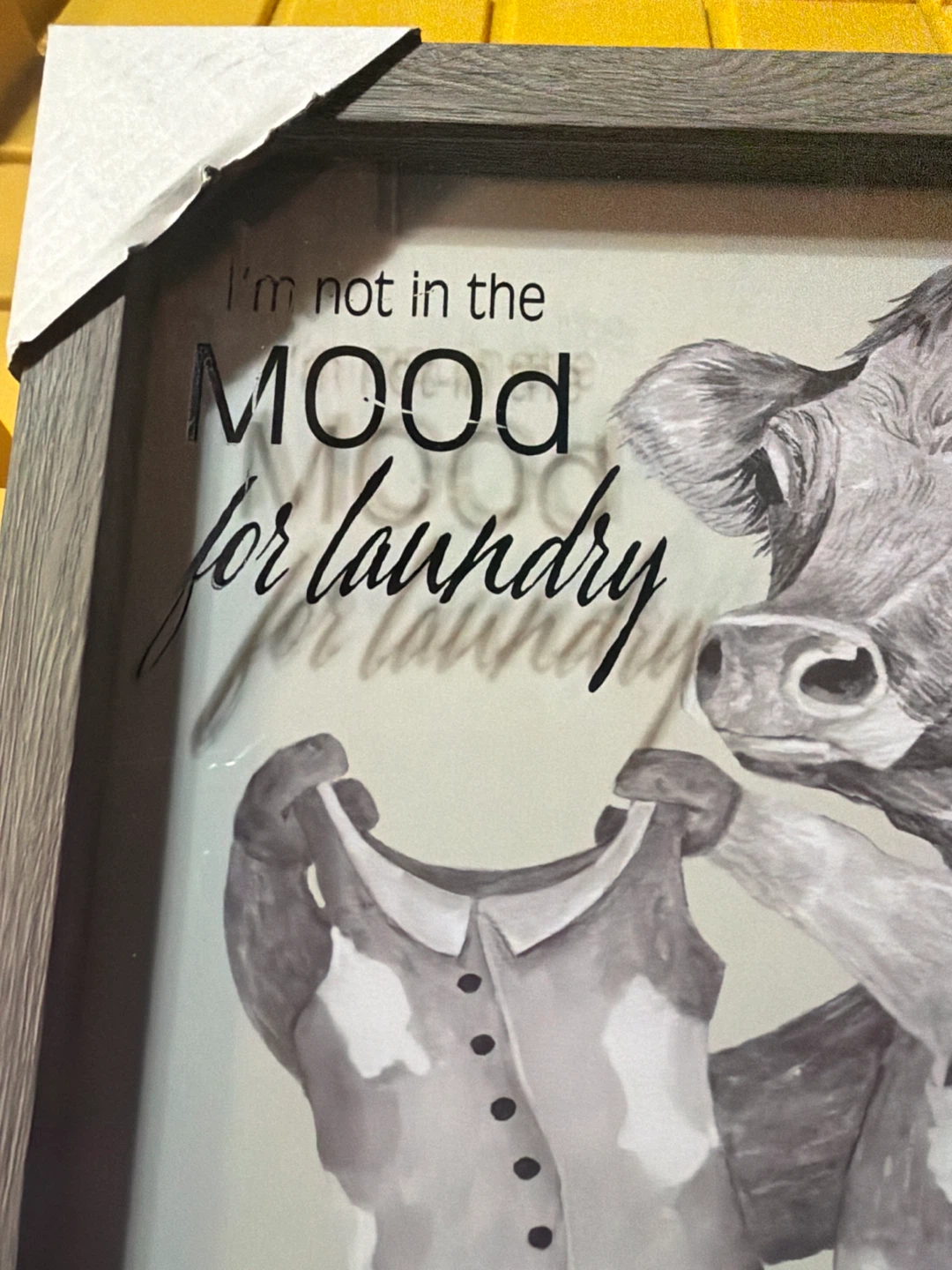 Farmhouse Cow "Mood for Laundry" Wall Art - photo 2