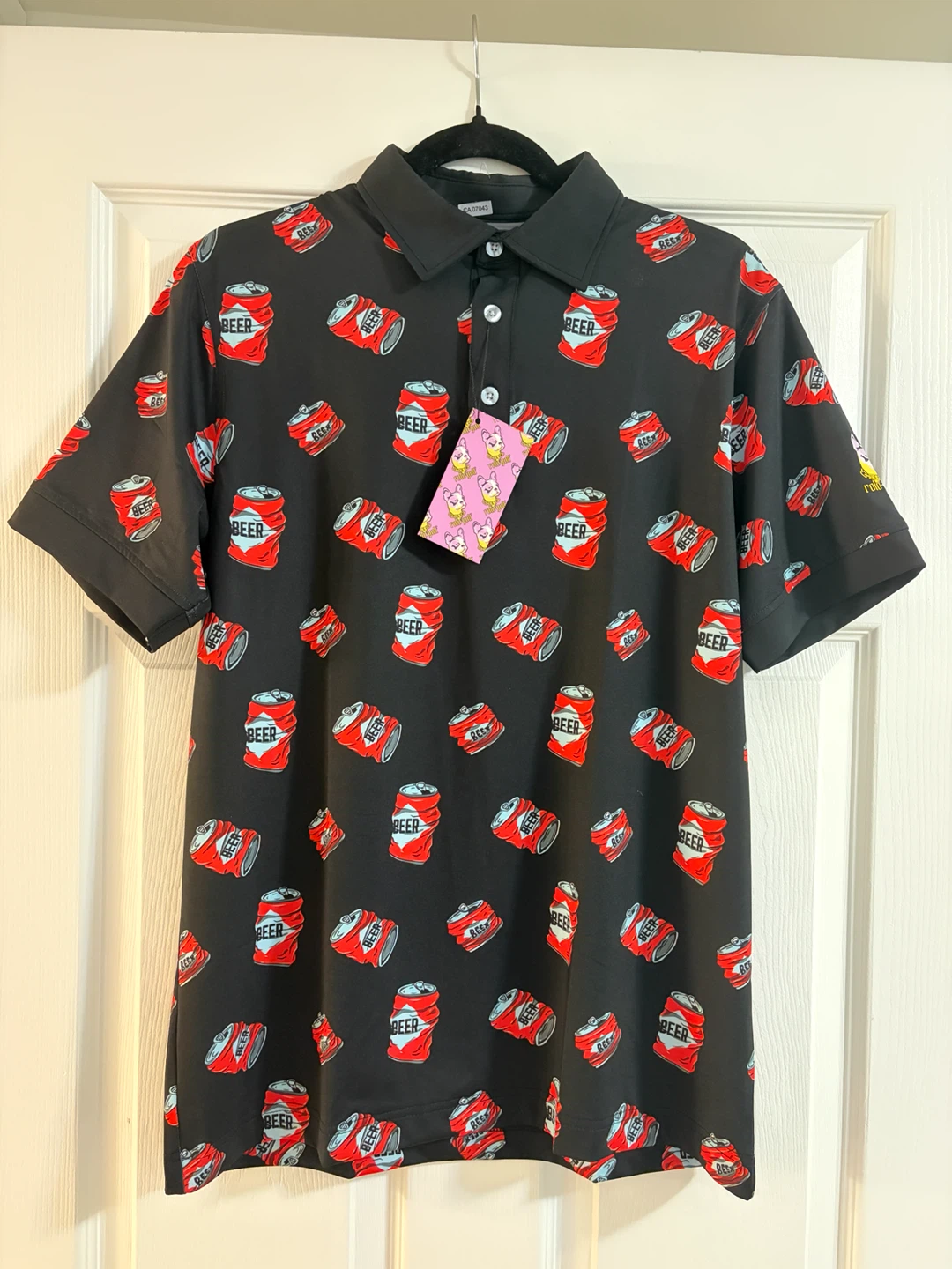 Rolo Golf Beer Can Print Polo Shirt - Size M