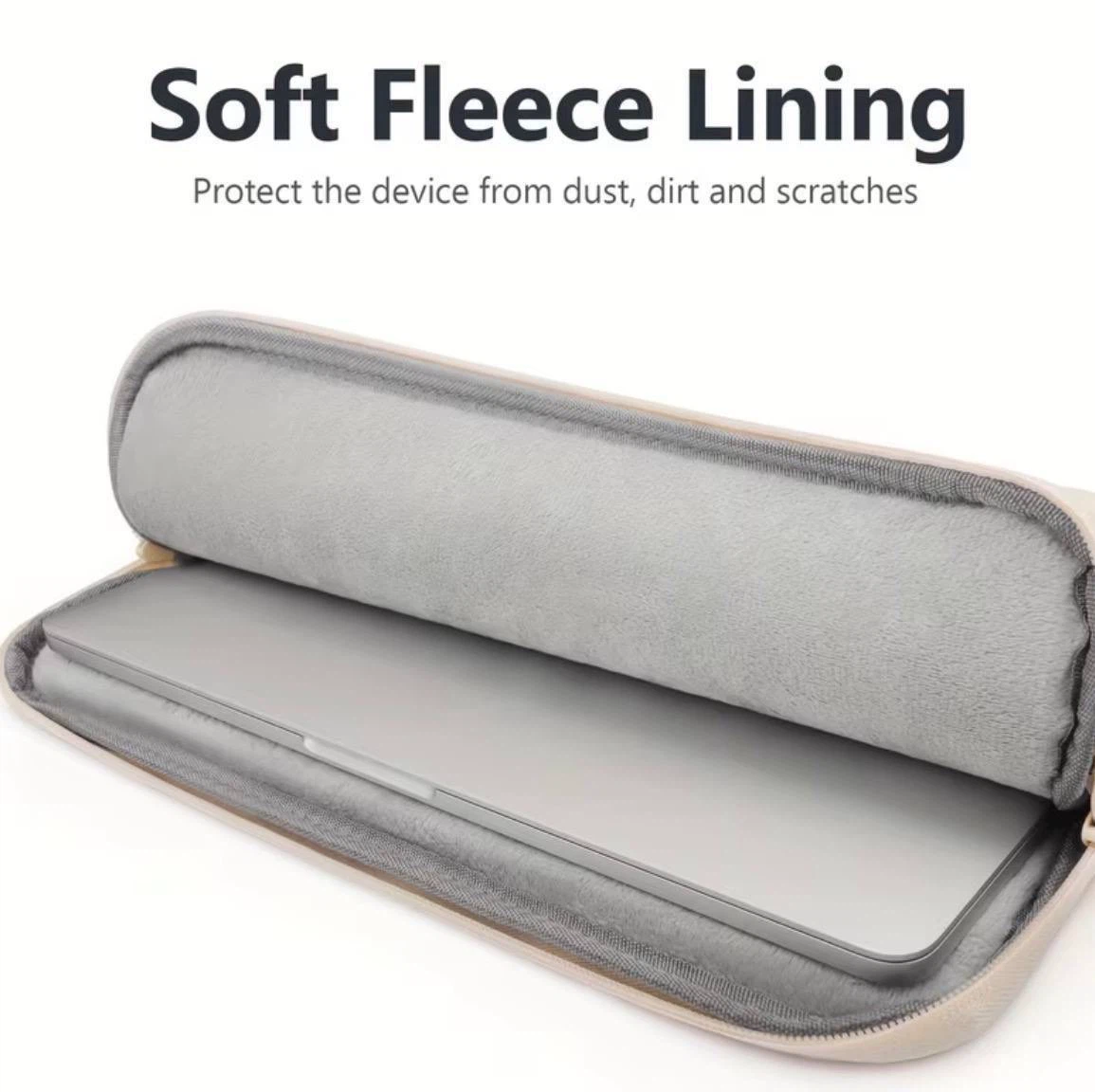 Puffy laptop sleeve 13.5 inch — beige - photo 4