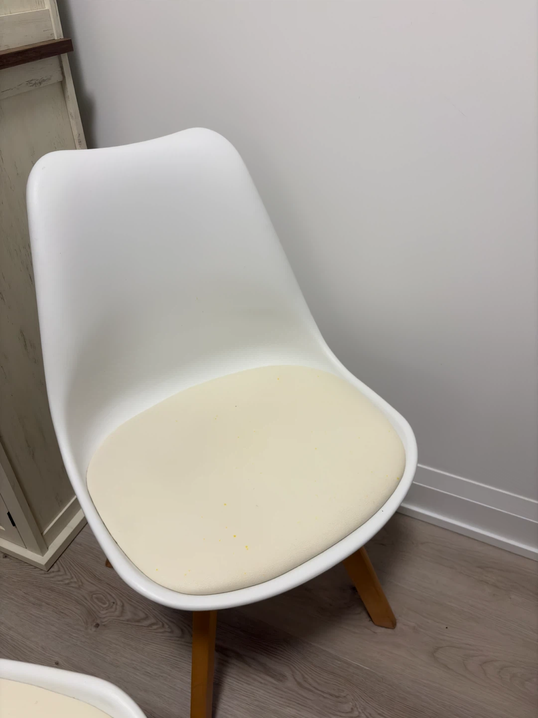 White Dining Chairs with Wood Legs (Set of 4) - photo 2
