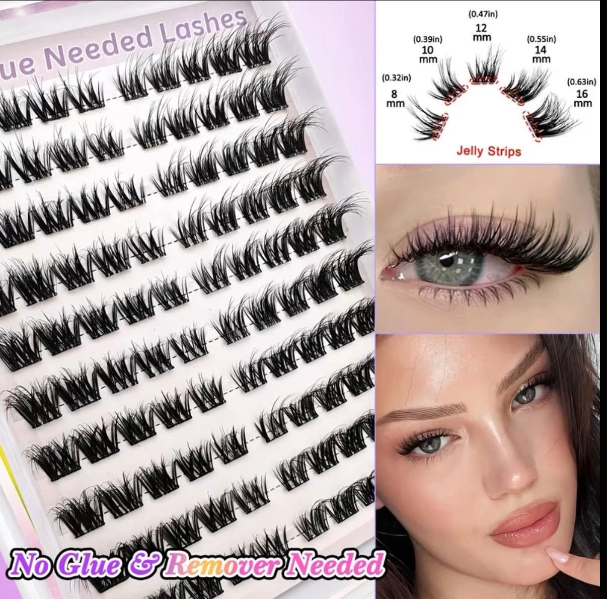 No Glue Needed Cluster Lashes – 100 PCS - photo 2