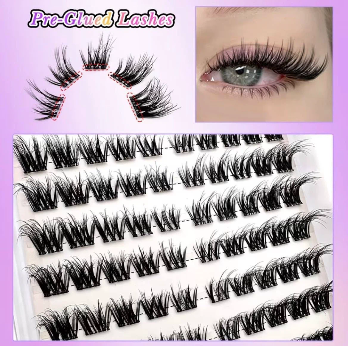 No Glue Needed Cluster Lashes – 100 PCS - photo 5