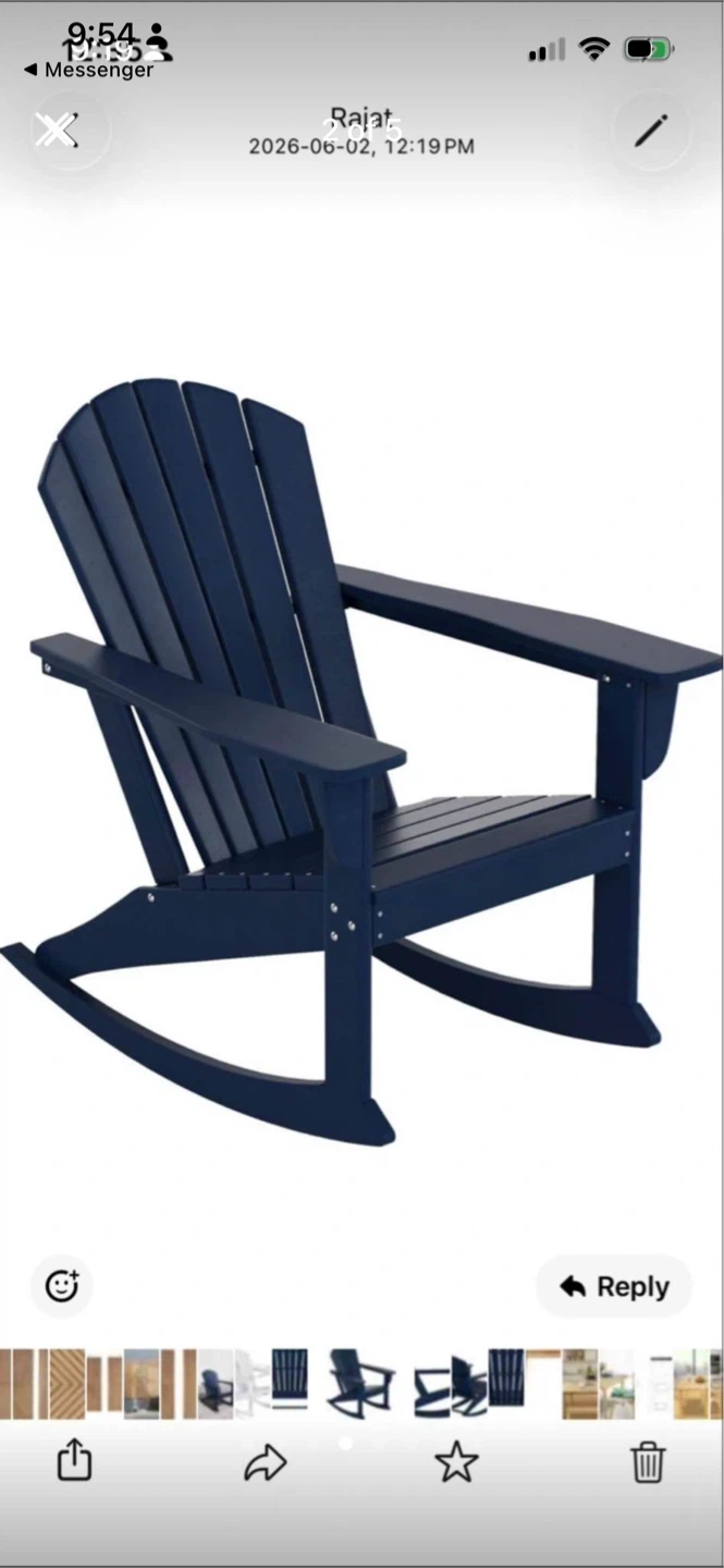 New Navy Blue Adirondack Rocking Chair - photo 2
