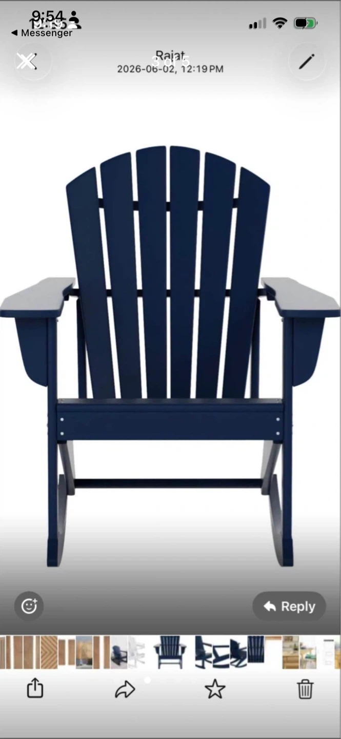 New Navy Blue Adirondack Rocking Chair - photo 3