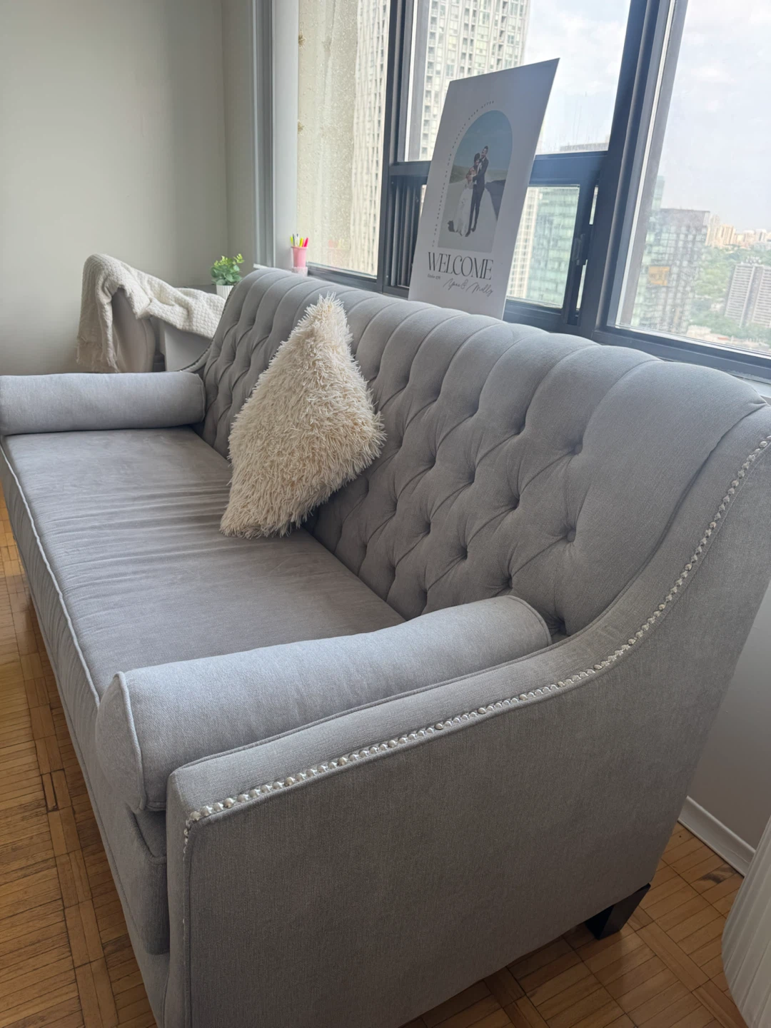 Grey Tufted Sofa - photo 3