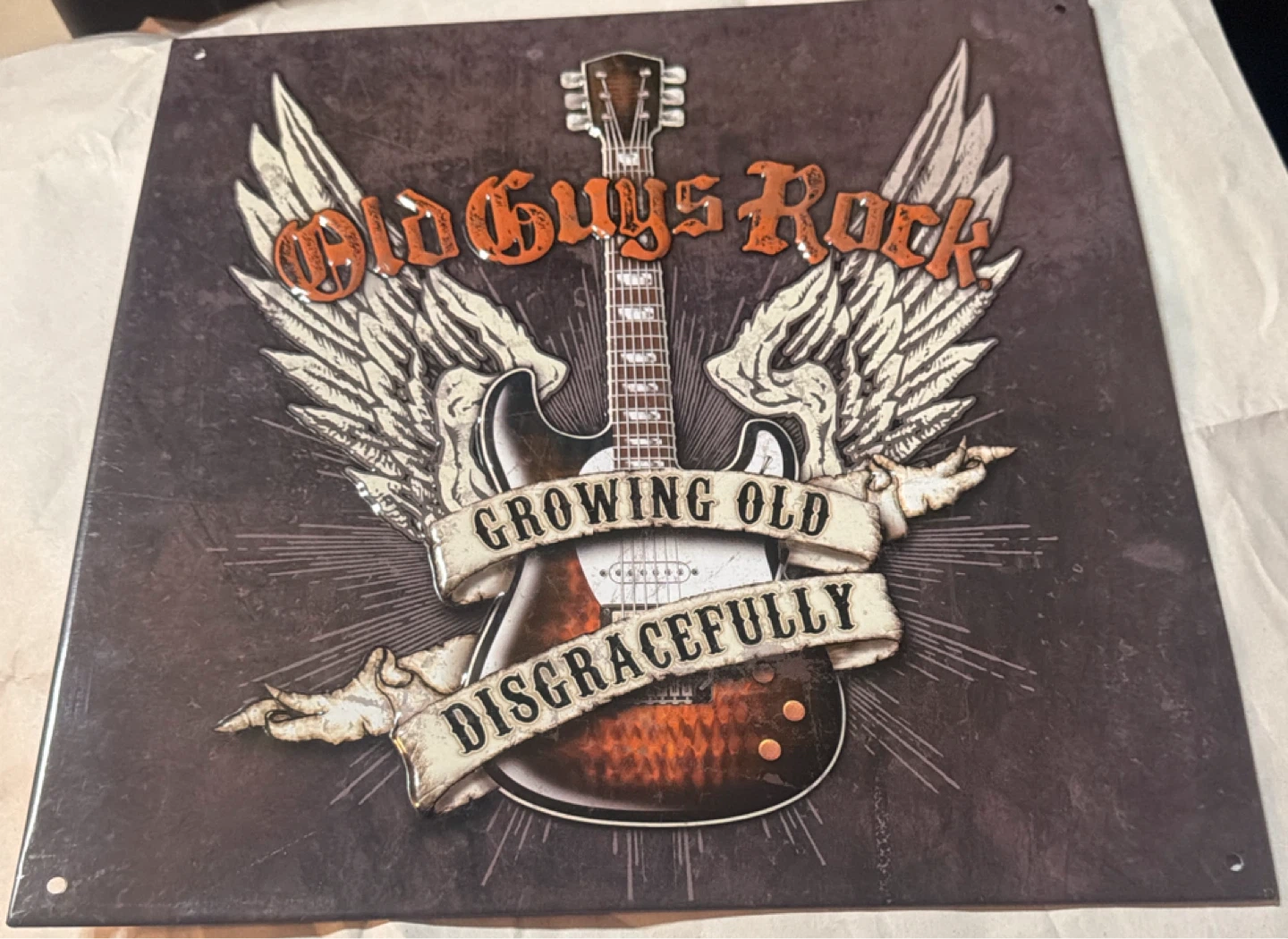 Old Guys Rock Growing Old Disgracefully Metal Sign