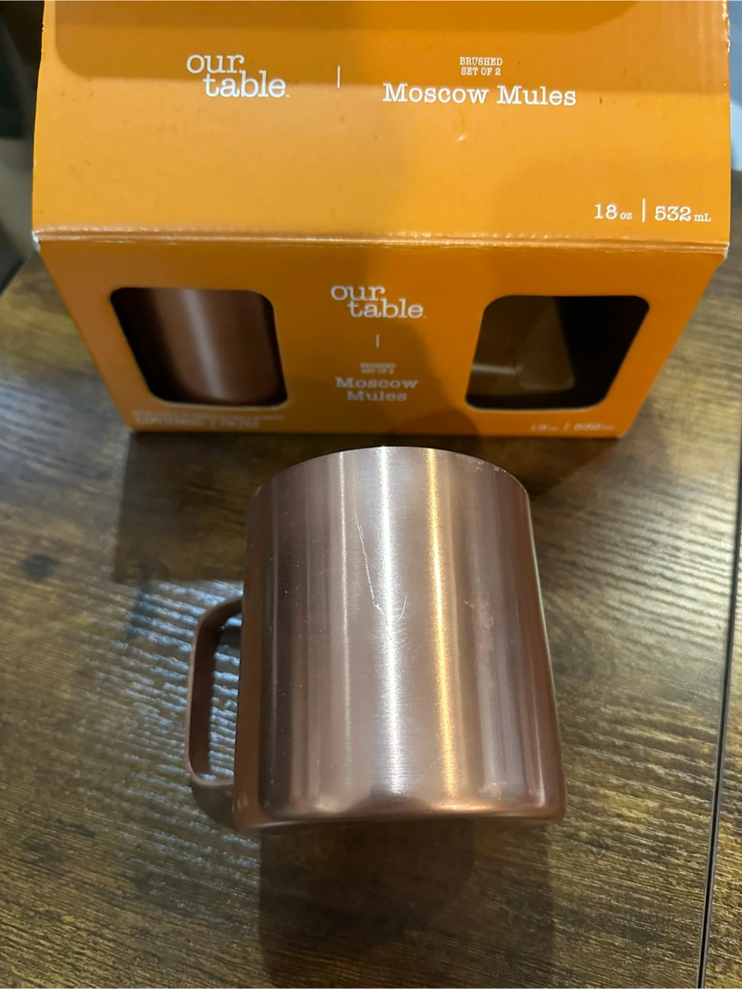 Our Table Brushed Moscow Mule Mugs (Set of 2)