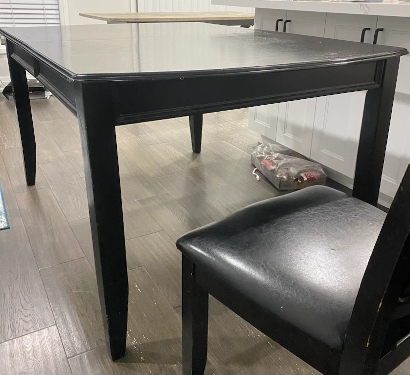 Black Dining Table with Chairs - photo 2