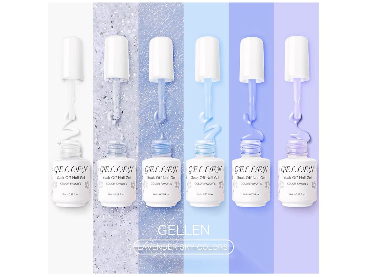 GELLEN Soak Off Nail Gel Polish Lavender Sky Colors Set - photo 3