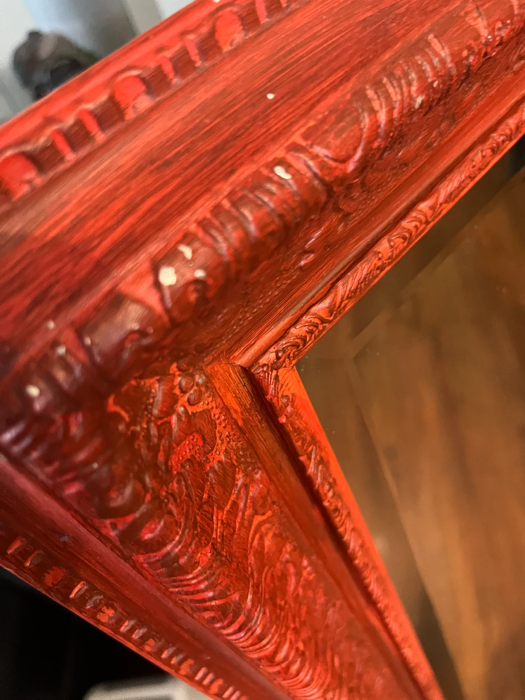 Ornate Red Framed Mirror - photo 2
