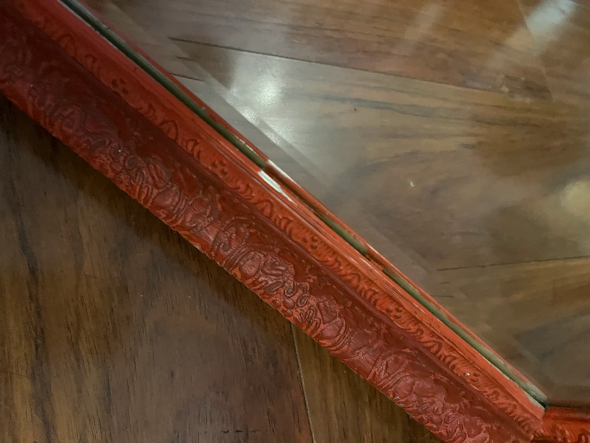 Ornate Red Framed Mirror - photo 3