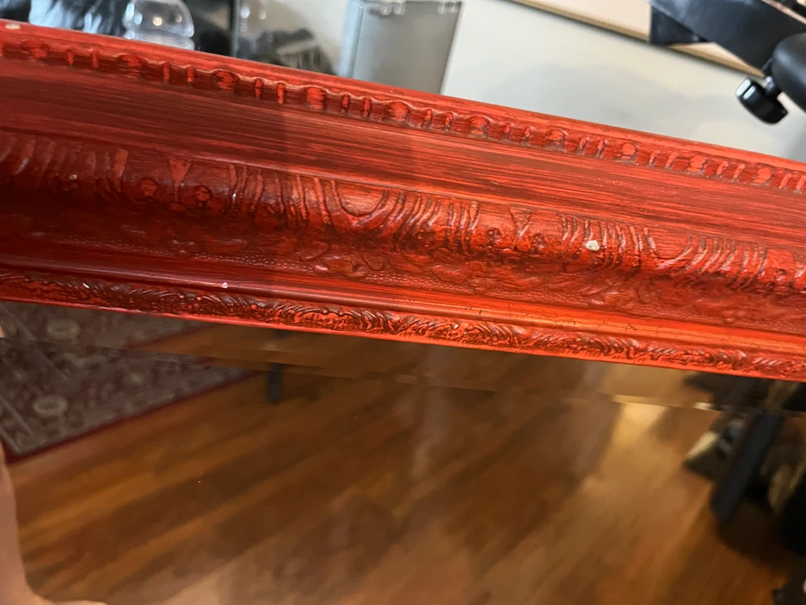 Ornate Red Framed Mirror - photo 4