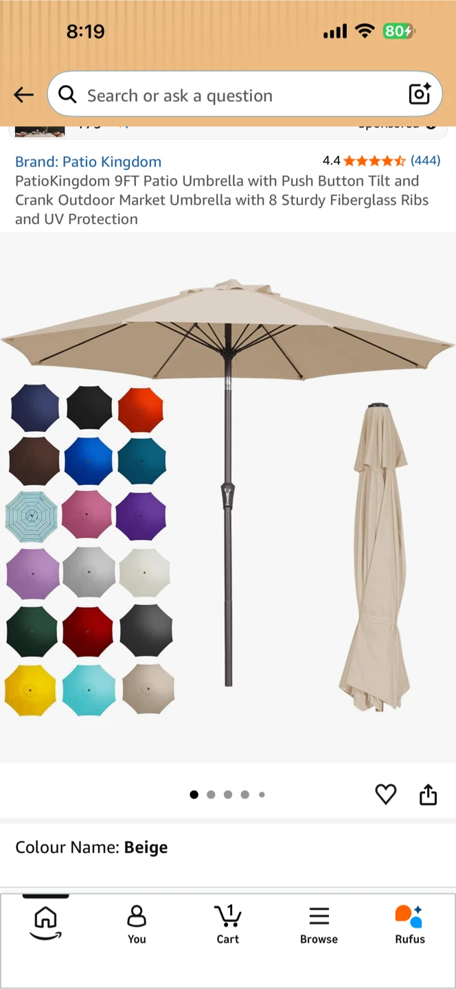 PatioKingdom 9FT Patio Umbrella - Beige