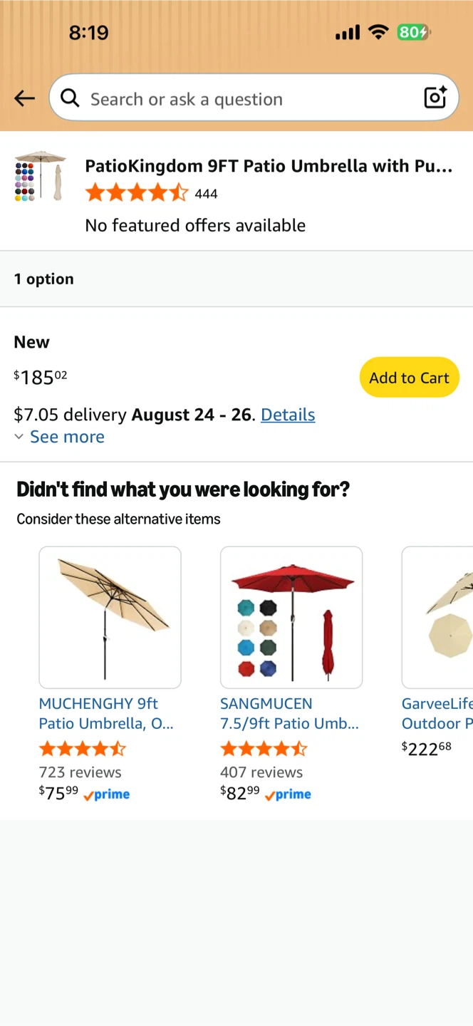 PatioKingdom 9FT Patio Umbrella - Beige - photo 2