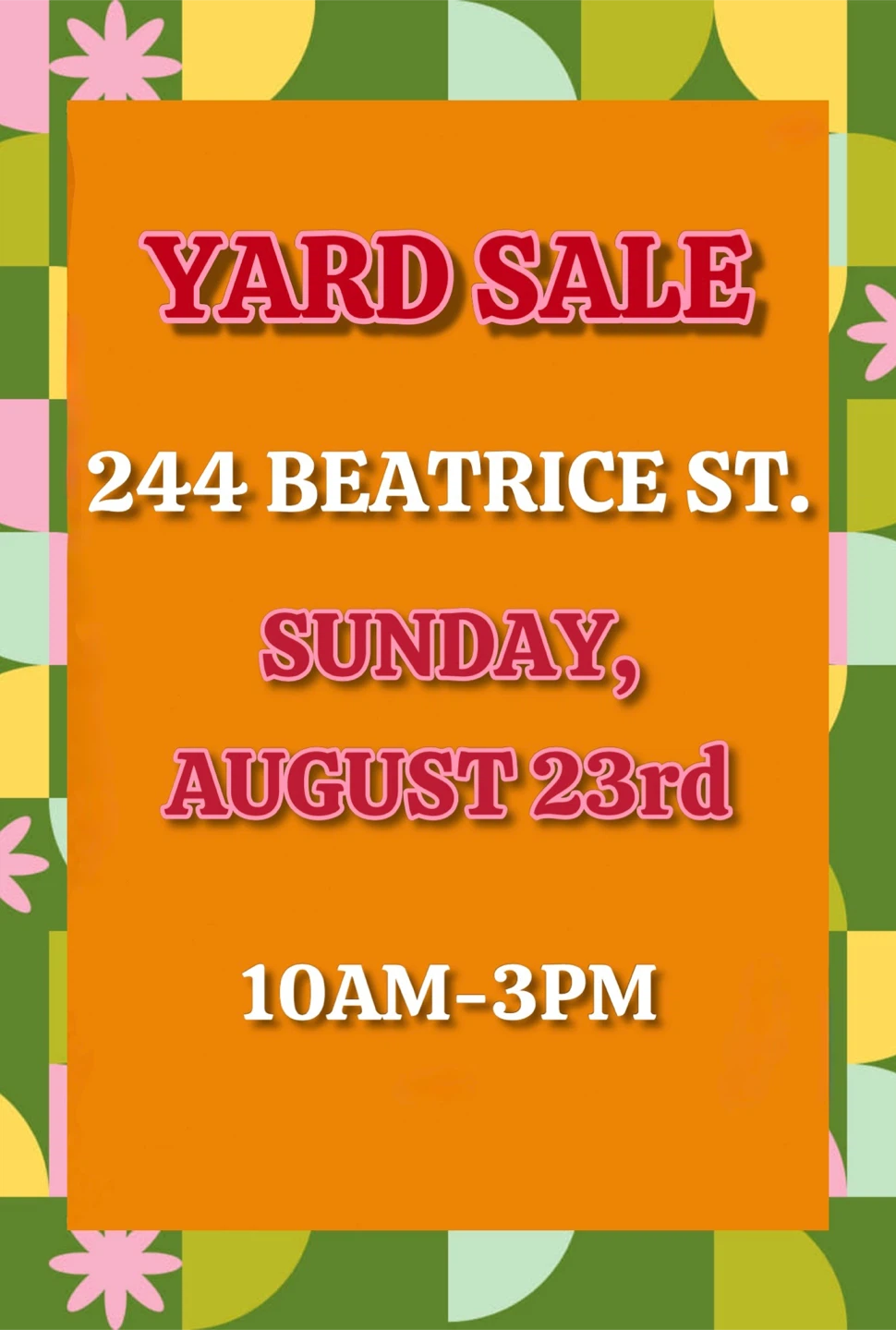 Yard Sale - 244 Beatrice St.