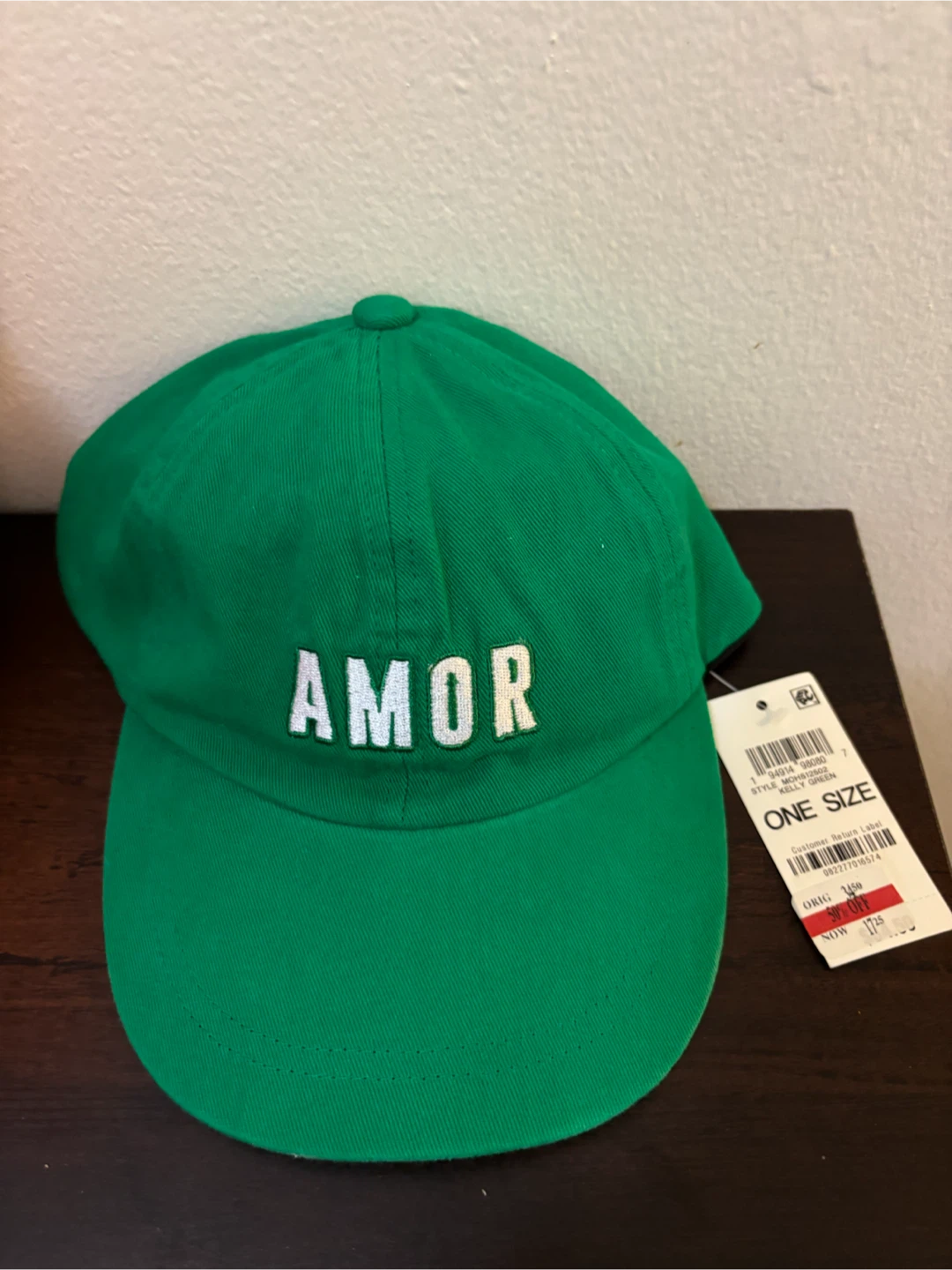 NEW-Green AMOR Baseball Cap