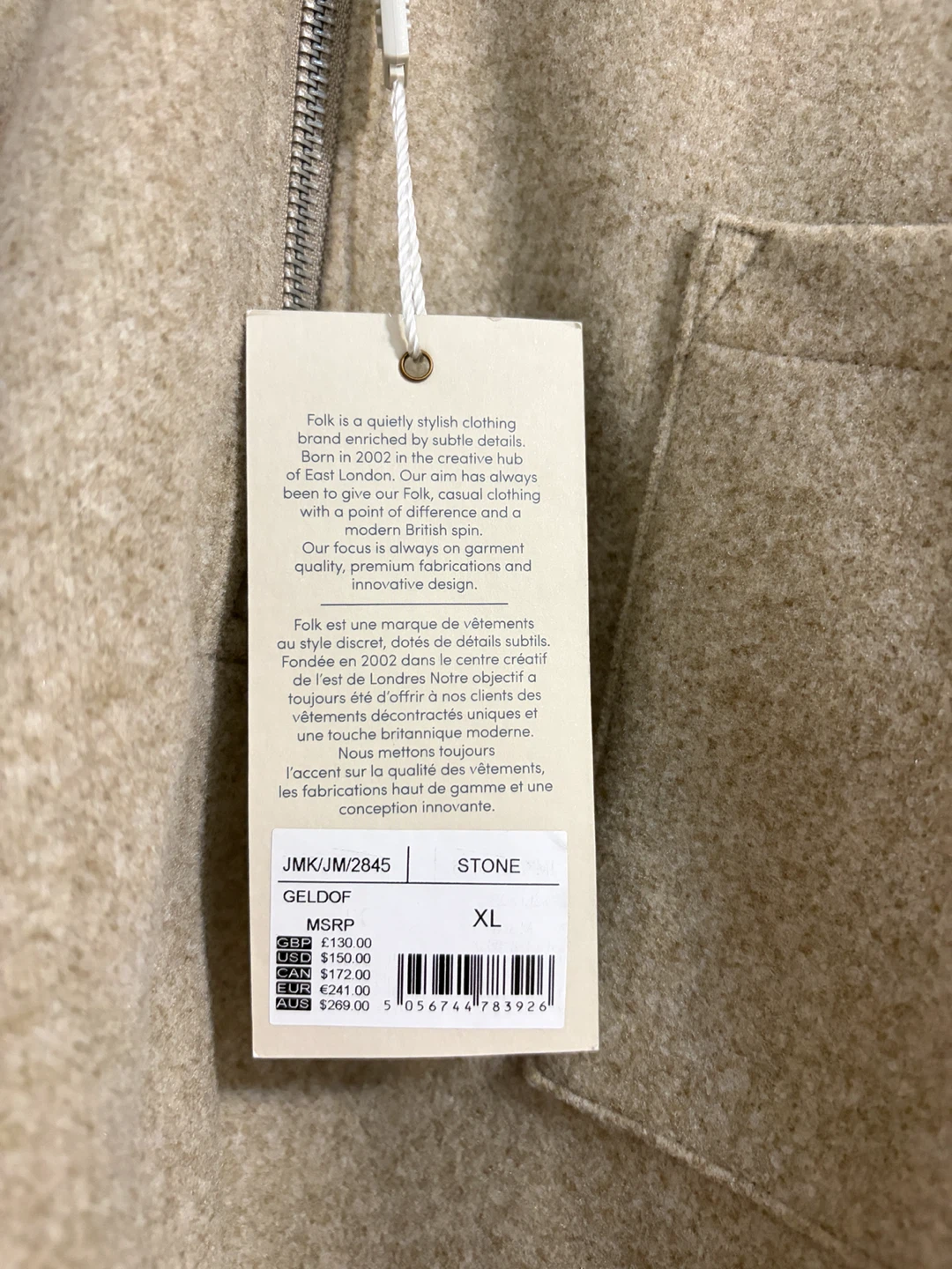 Brand New with Tag – FOLK Geldof Overshirt/Pullover/Jacket – XL - photo 4
