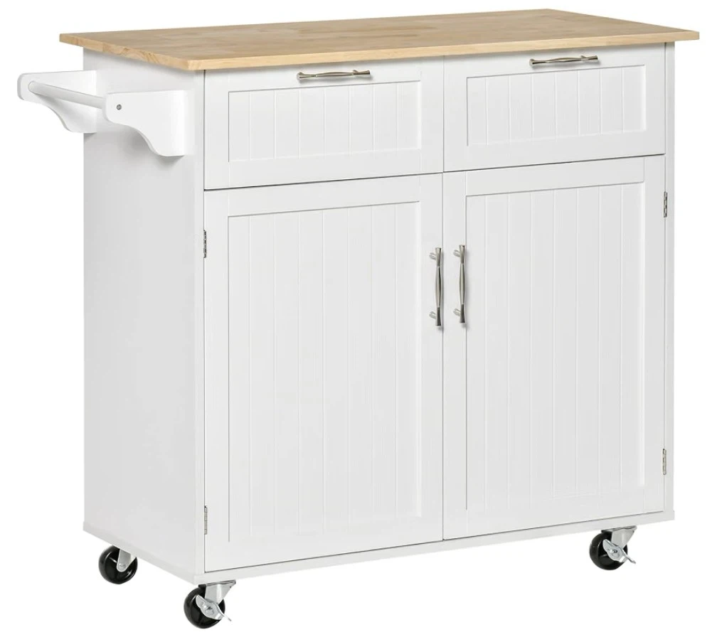 White Rolling Kitchen Island / Cart