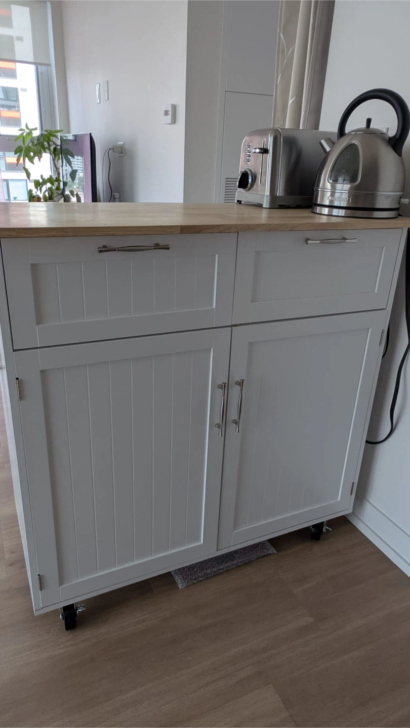 White Rolling Kitchen Island / Cart - photo 2
