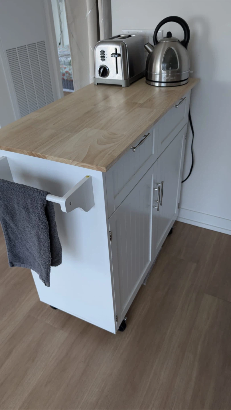 White Rolling Kitchen Island / Cart - photo 3