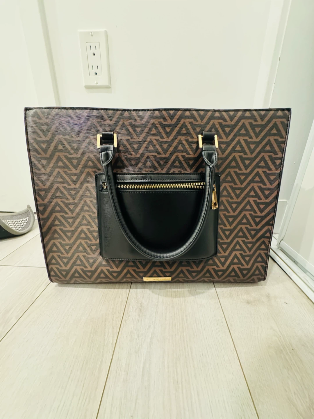 ALDO Tote Bag - Brown and Black Geometric Pattern - photo 2
