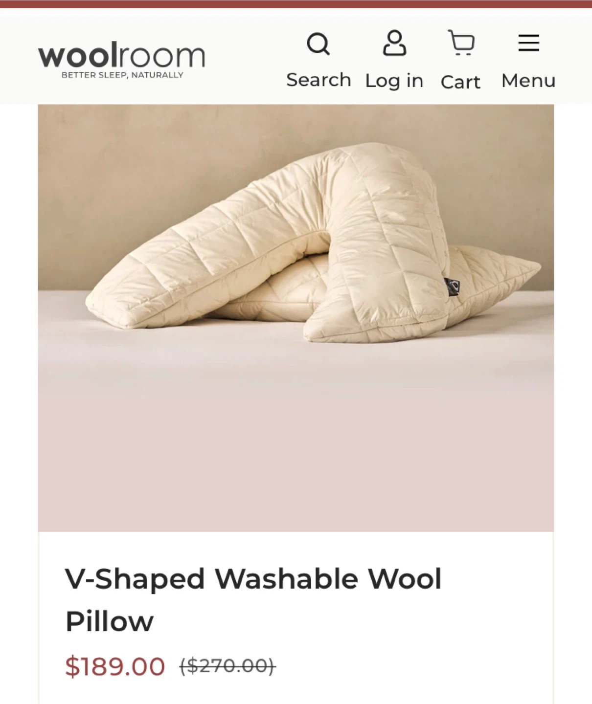 Sleep pillow - V-shaped, wool filling - photo 2
