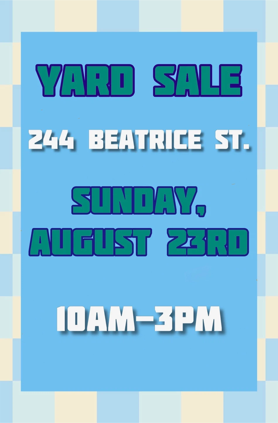Yard Sale - 244 Beatrice St.