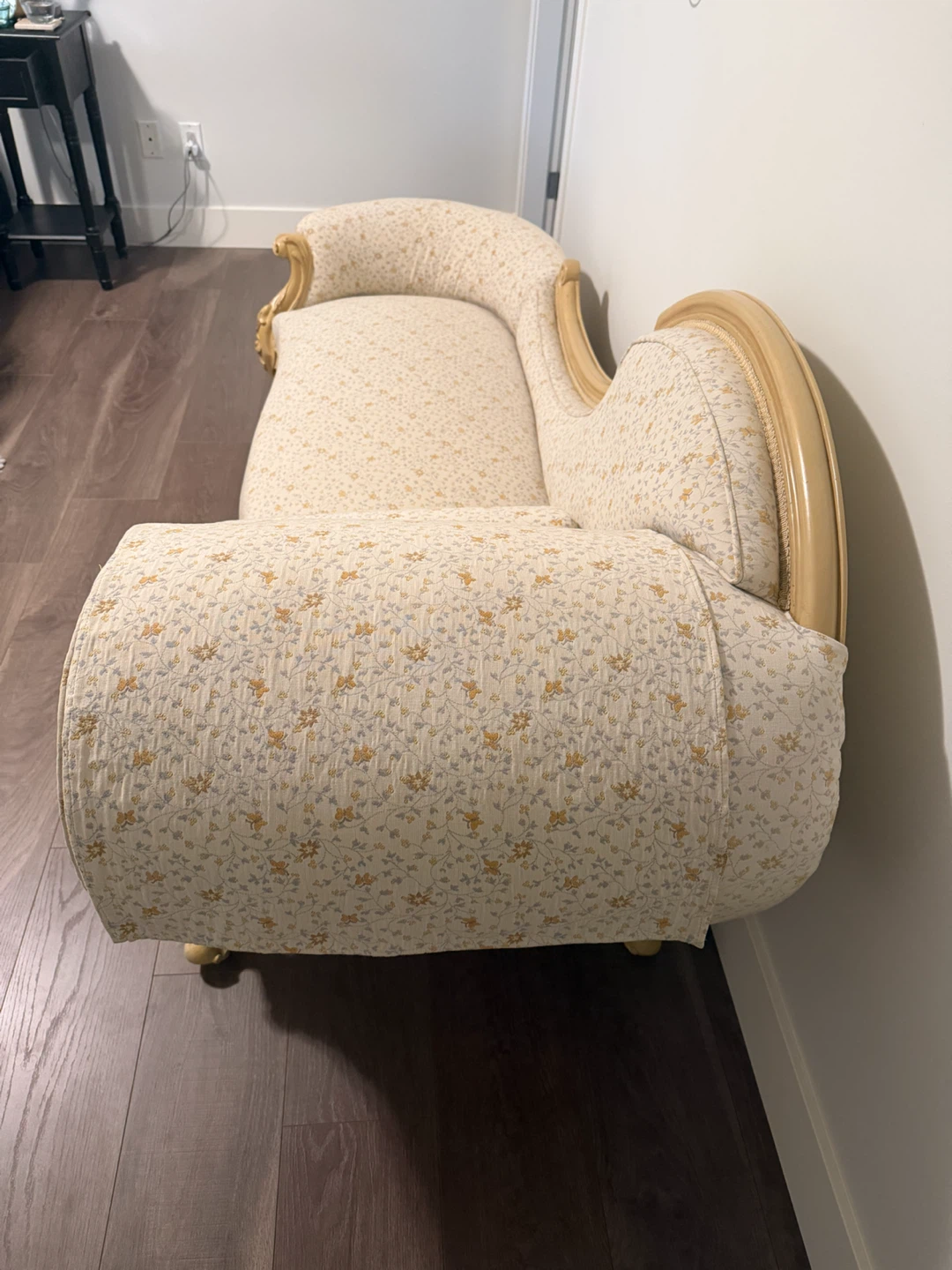 Vintage Chaise Lounge with Floral Print Fabric - photo 5