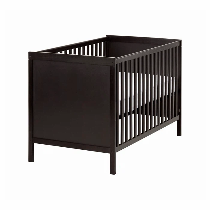 Black Wooden Crib (without mattress)