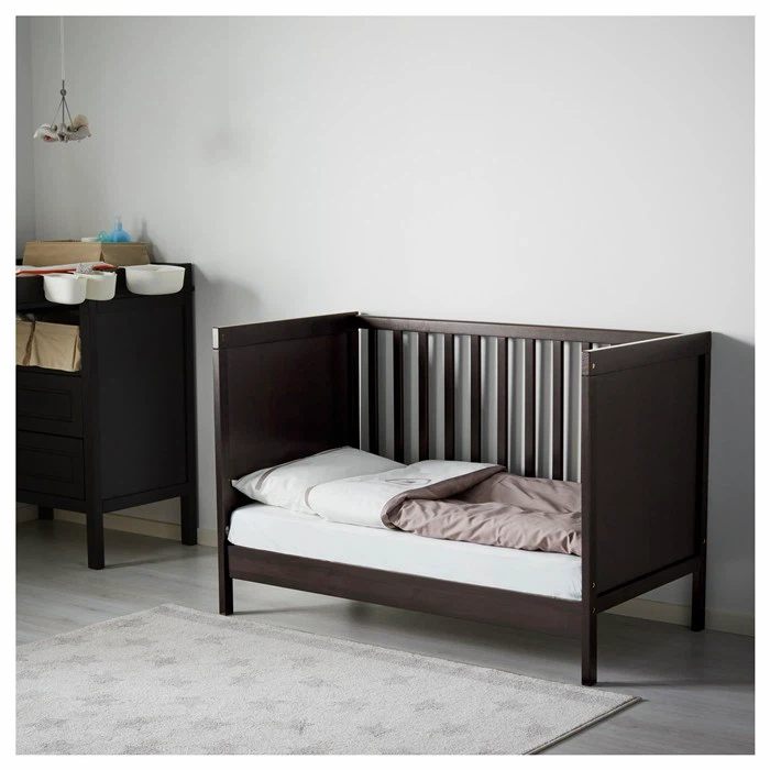 Black Wooden Crib (without mattress) - photo 2
