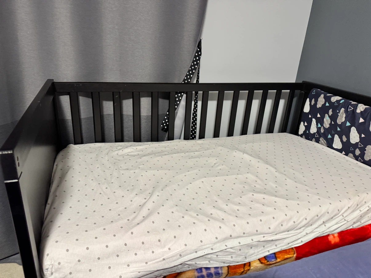 Black Wooden Crib (without mattress) - photo 4