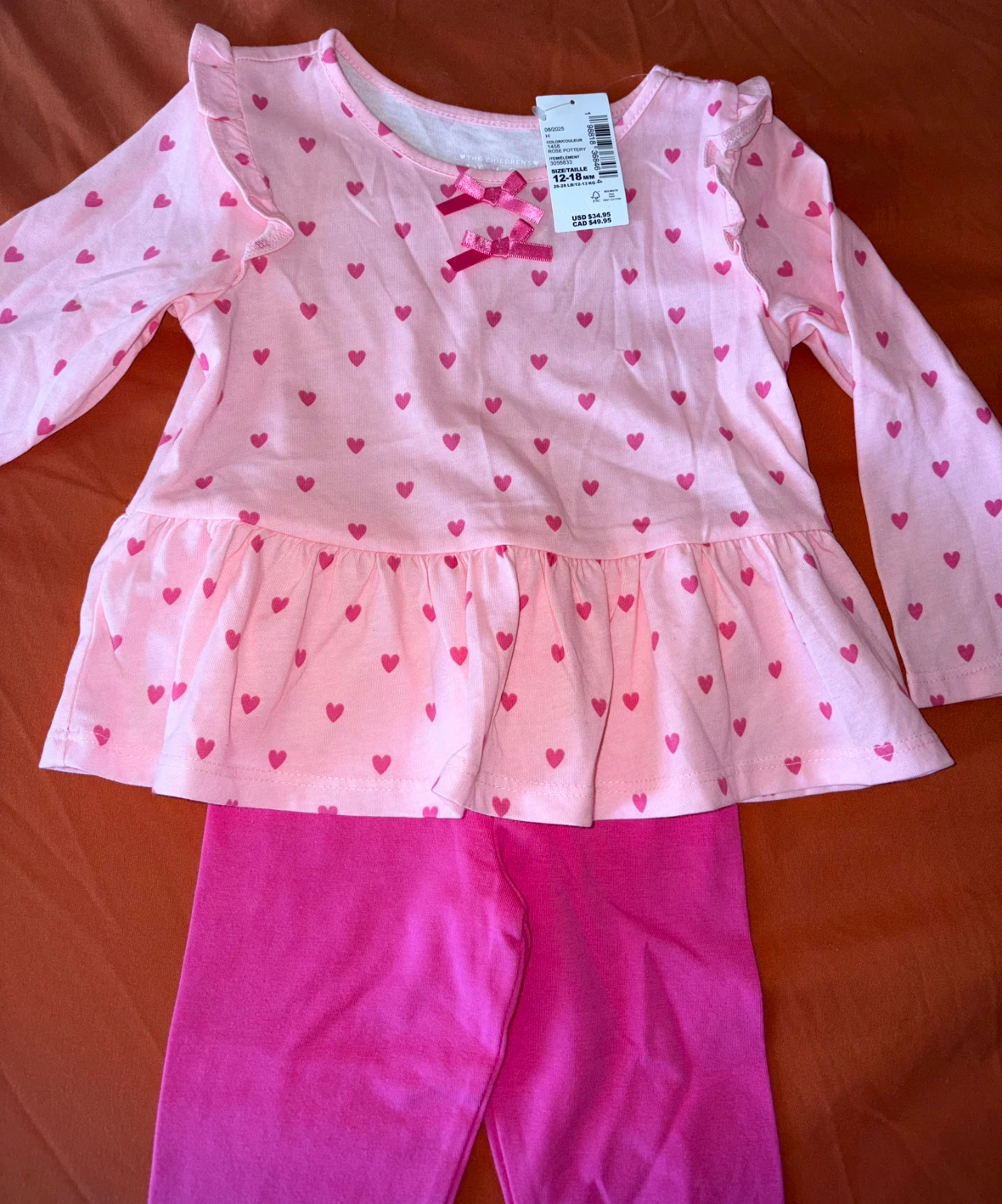 New Pink baby girls Outfit Size 12-18M - photo 3