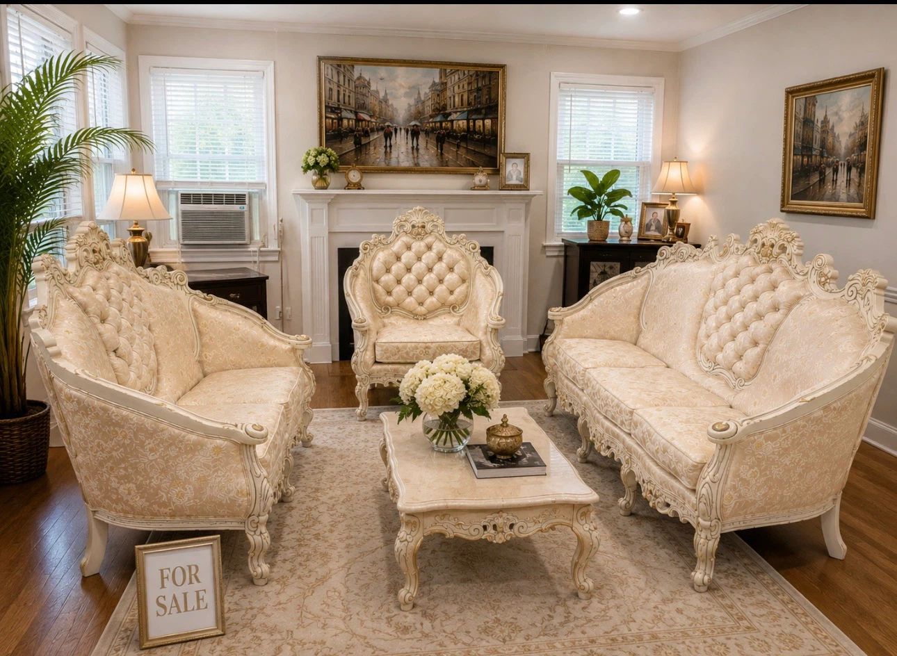 Vintage Baroque Rococo 3-Piece Living Room Set – - photo 5
