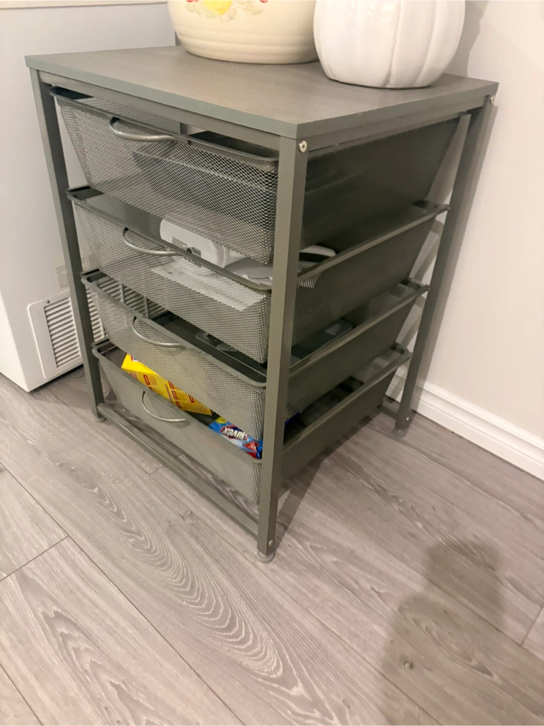 Grey Metal Mesh 4-Drawer Storage Unit - photo 2