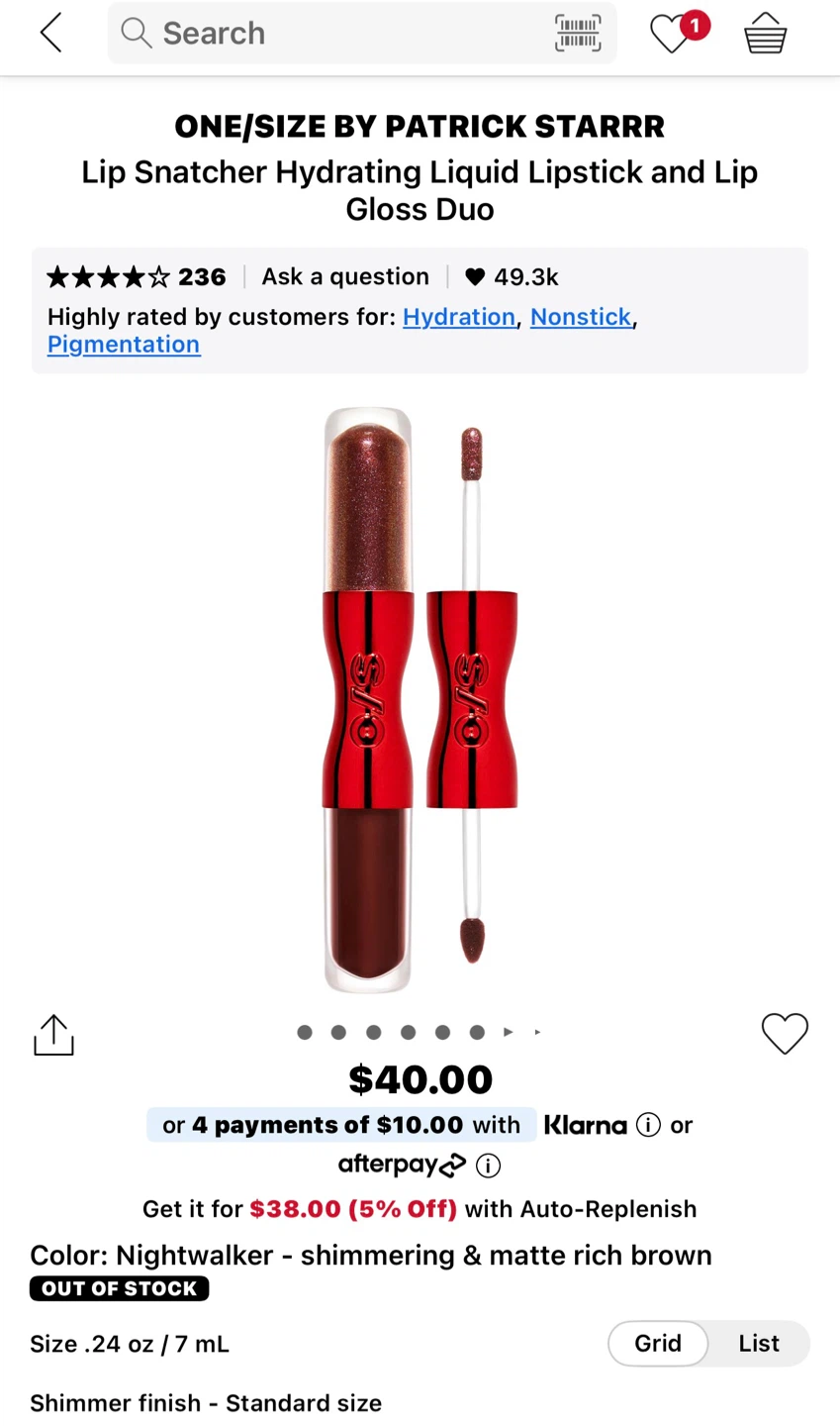 ONE/SIZE BY PATRICK STARRR Lip  Liquid Lipstick & Gloss Duo