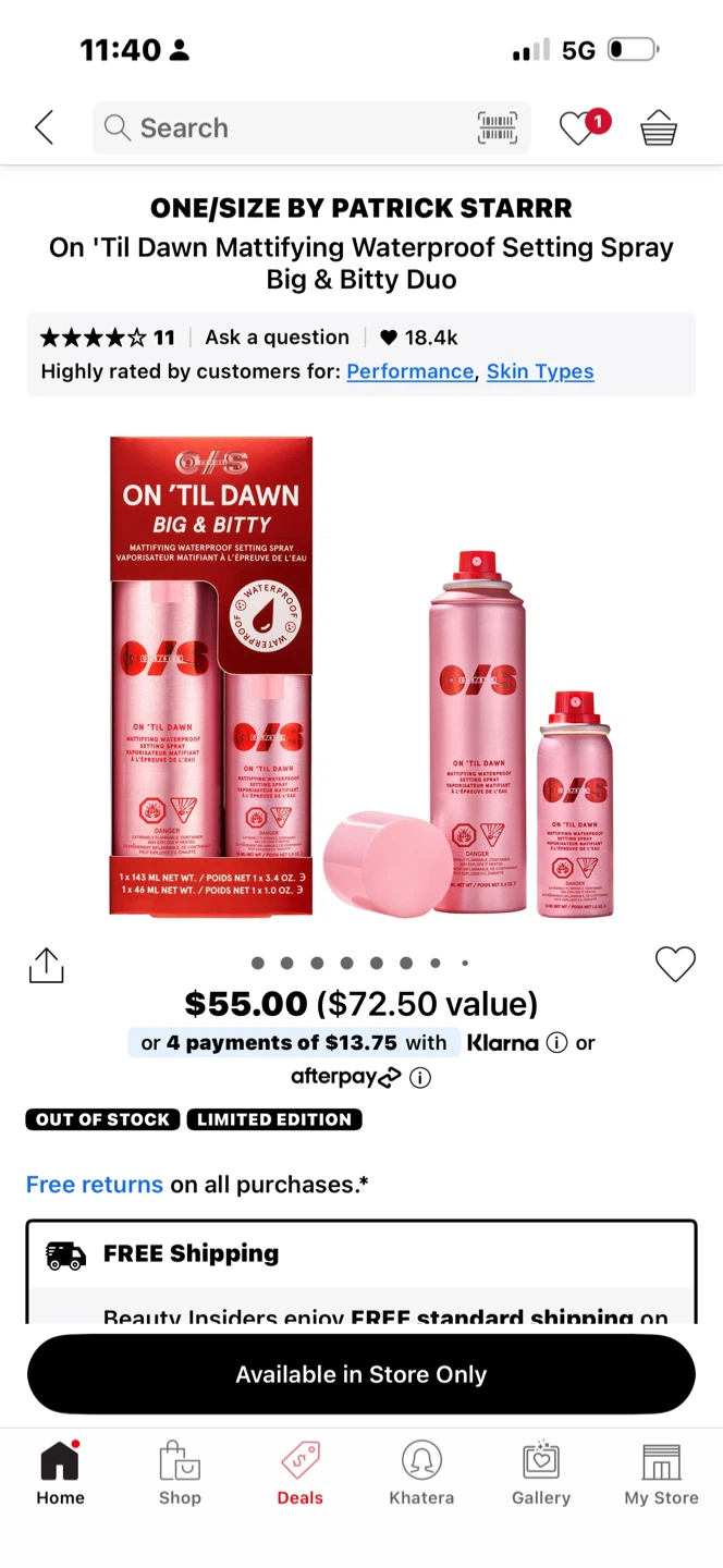 ONE/SIZE by Patrick Starrr On 'Til Dawn Setting Spray Duo