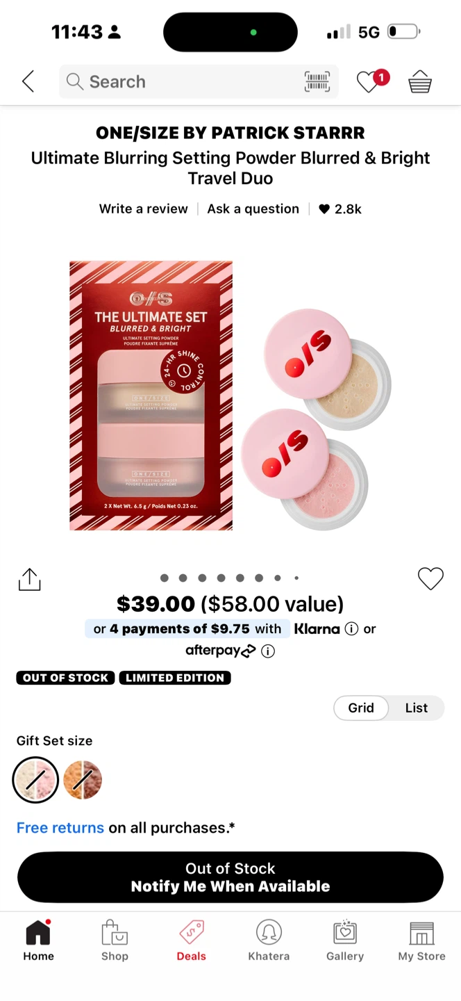 ONE/SIZE by Patrick Starrr Ultimate Setting Powder Travel Duo