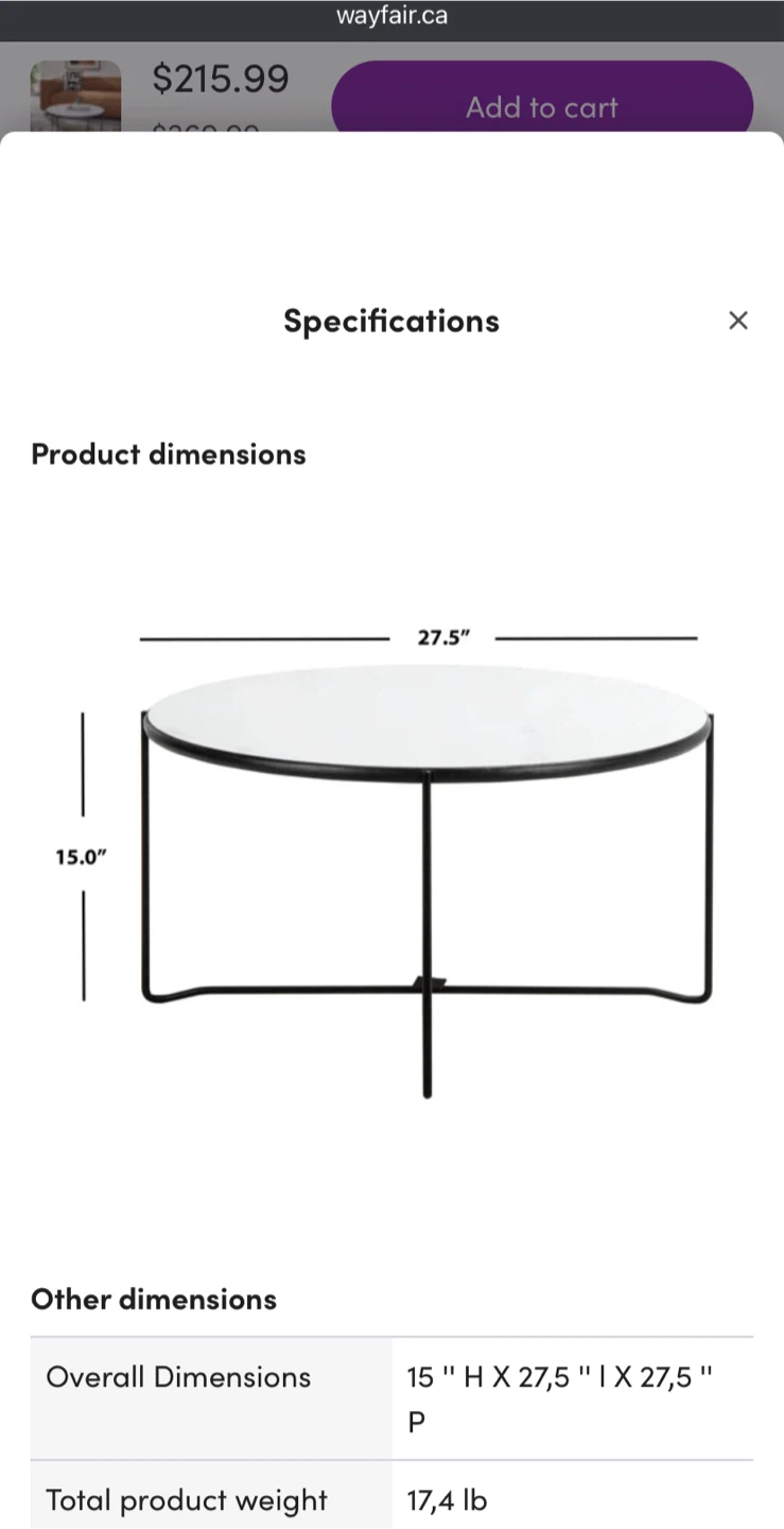 Marble and metal Coffee Table - photo 5