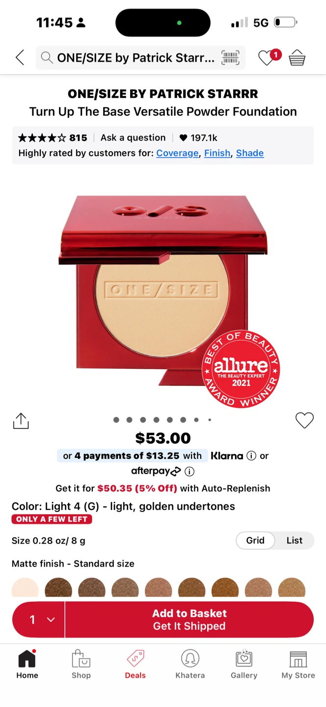 ONE/SIZE by Patrick Starrr Turn Up The Base Powder Foundation