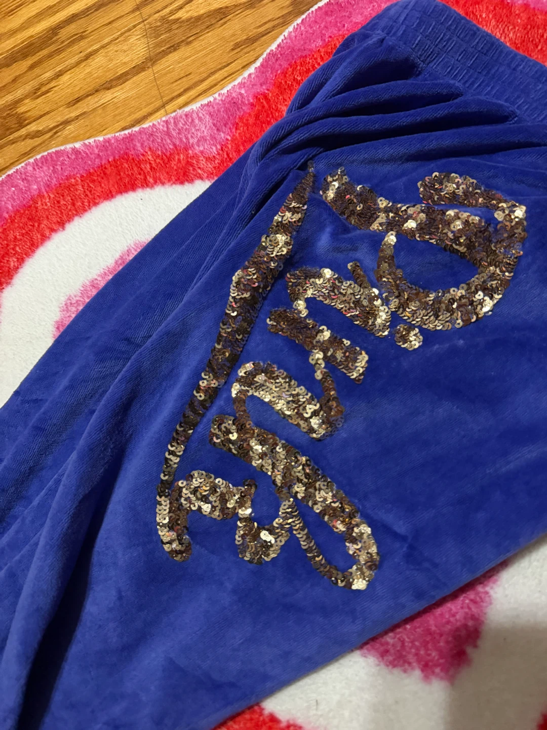 Love pink Y2K sequin velour track pants - photo 2