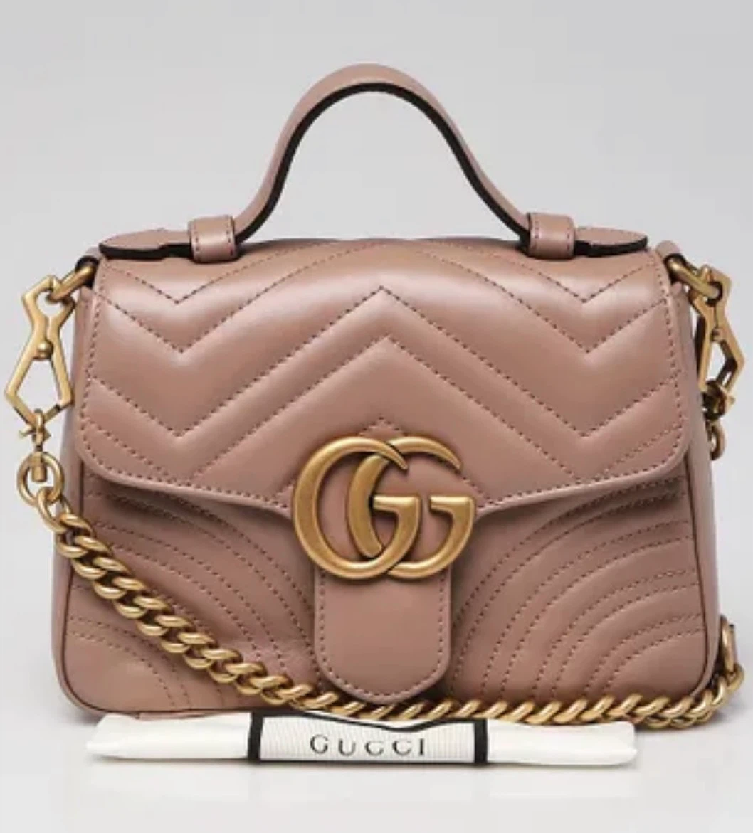 💯Authentic Gucci Marmont Small Top Handle/Crossbody Bag