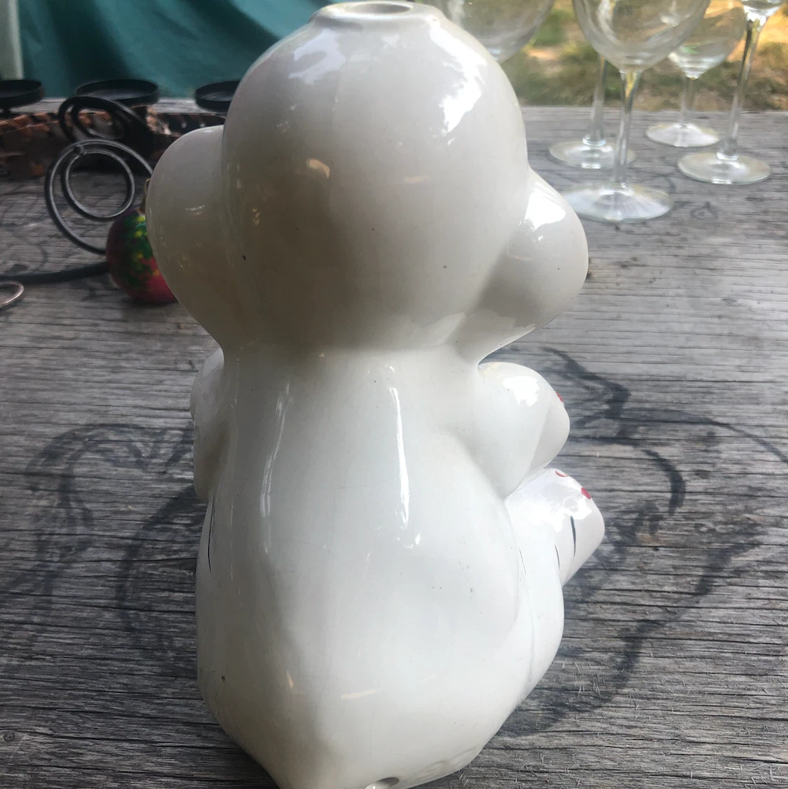 White Ceramic Elephant Figurine Planter - photo 5