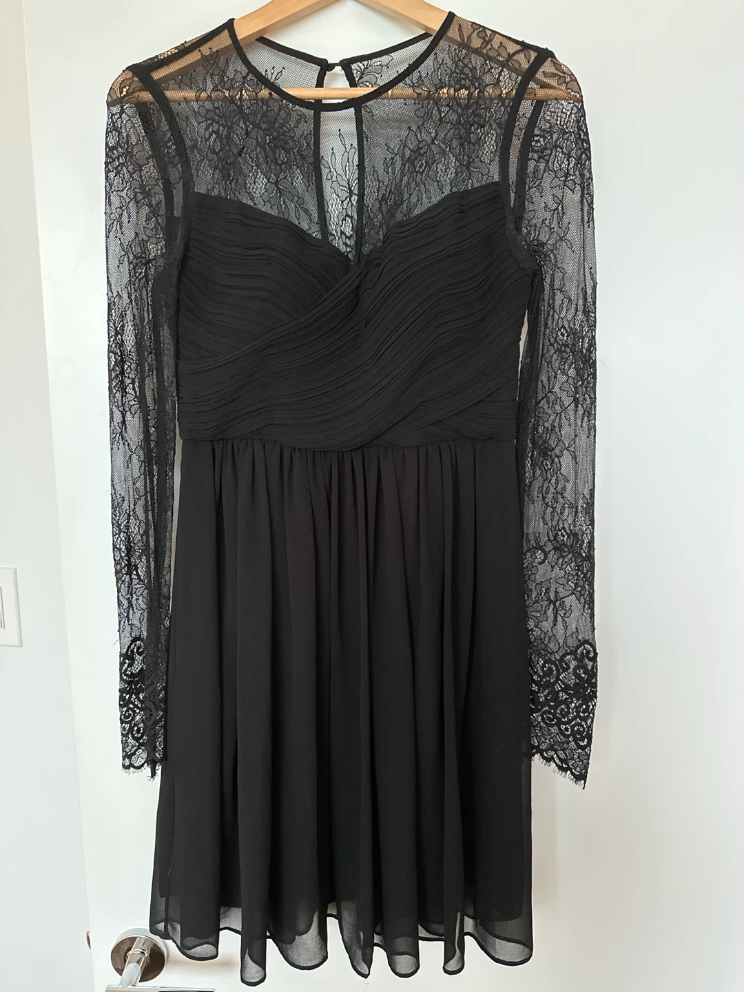 Black Lace Sleeve Dress