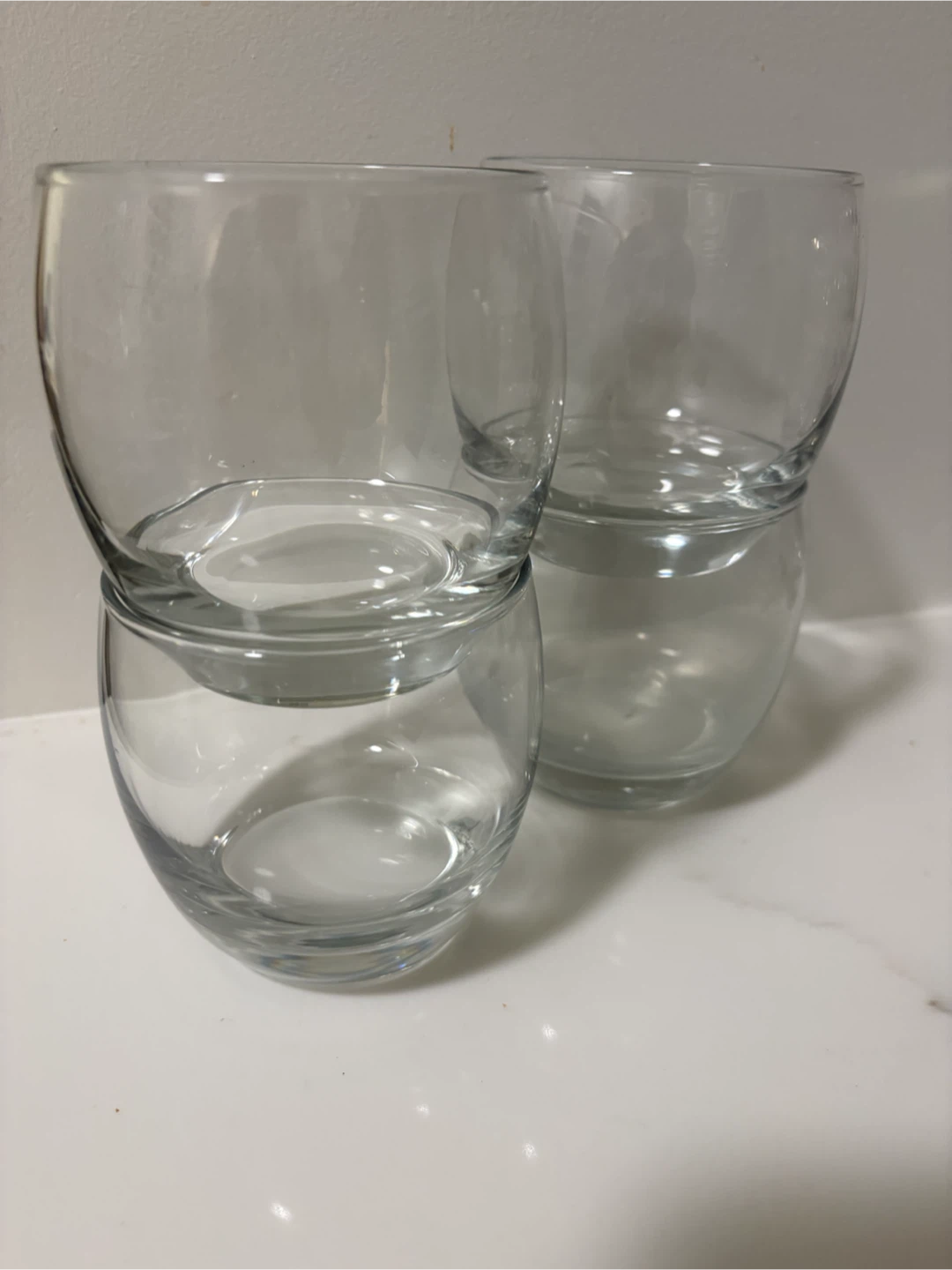 Set of 4 clear stemless glasses