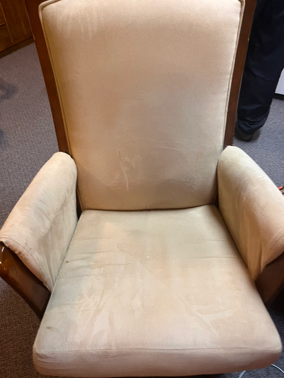 Cream Glider Chair and Ottoman Set - photo 2
