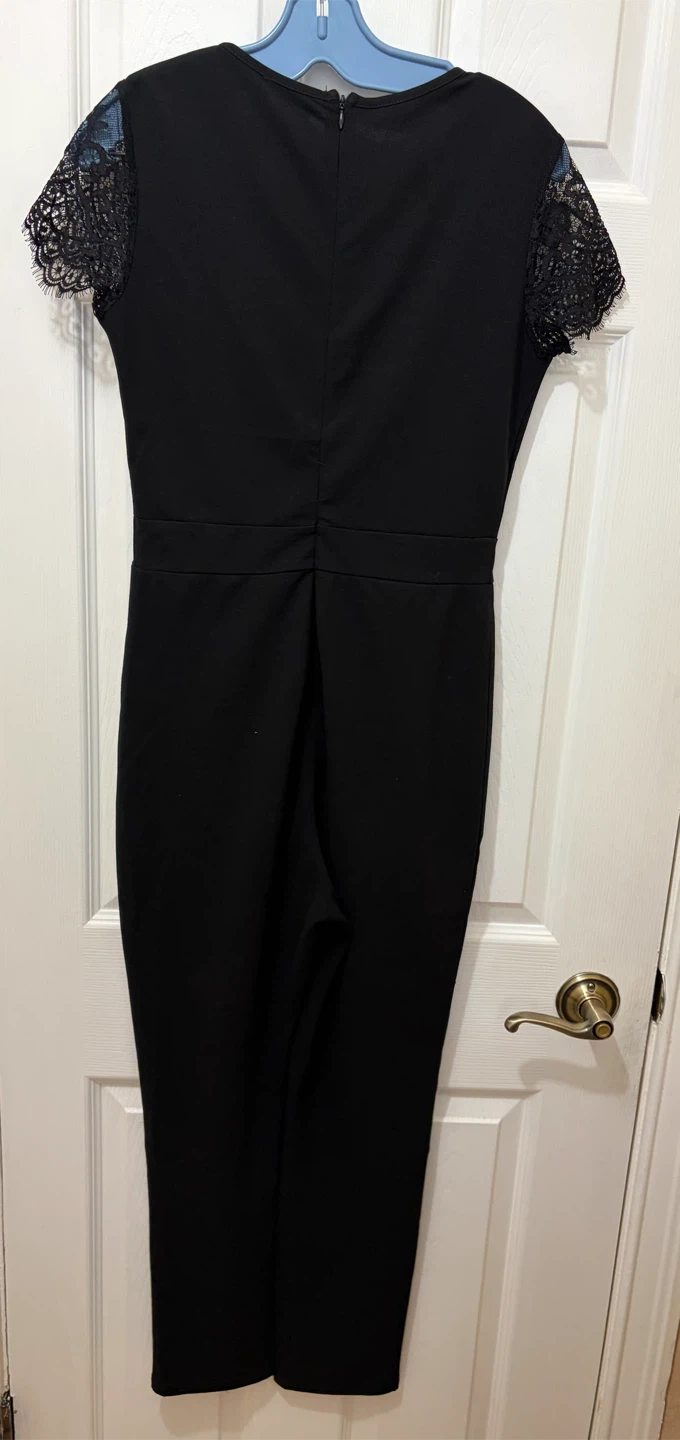 Black Lace Sleeve Jumpsuit Size S - photo 2