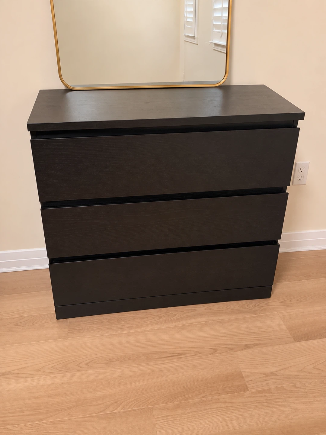 Dark Brown 3-Drawer Dresser