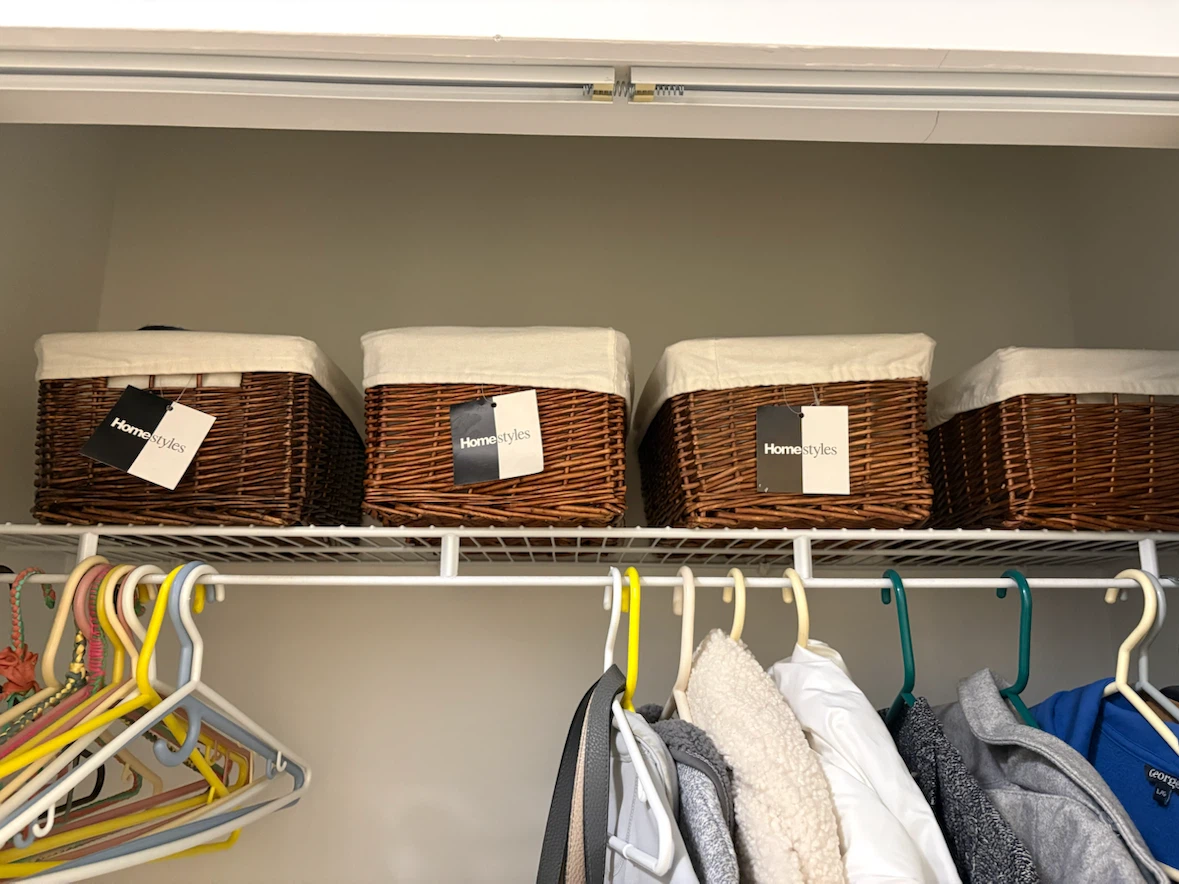 4 Homestyles Wicker Storage Baskets with Liner