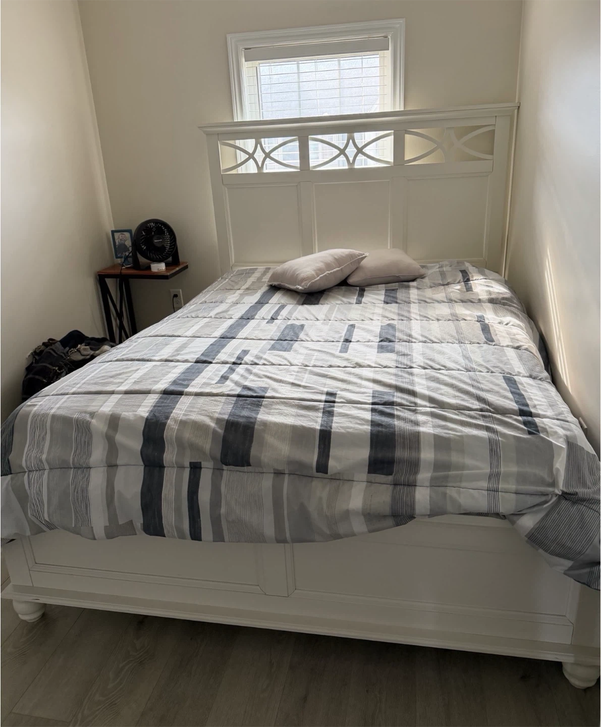 White Queen Bed Frame with Headboard