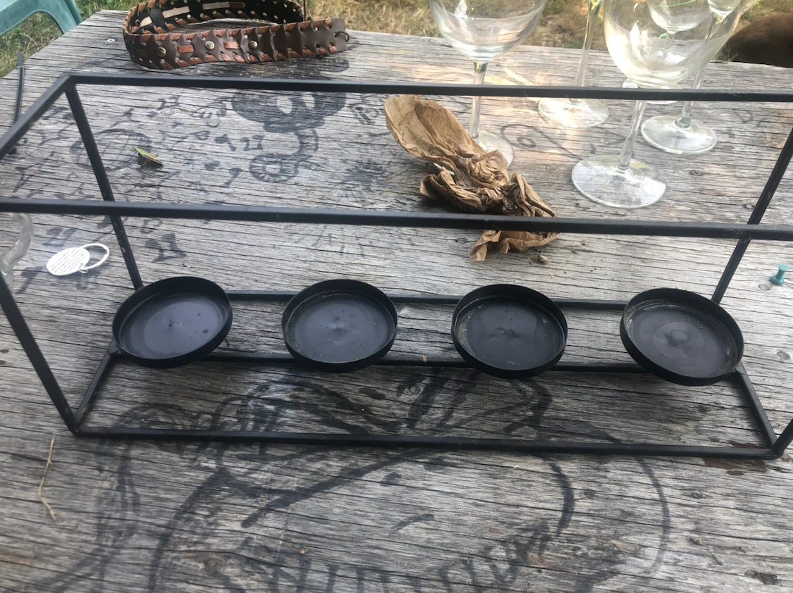 Black Metal 4-Candle Holder - photo 2